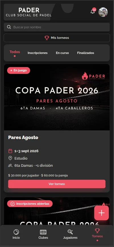 PADER · torneos